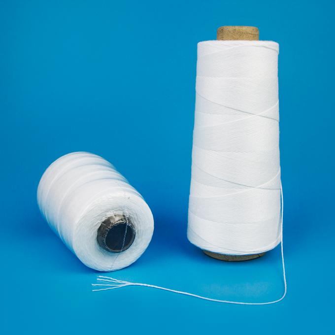 fil 100% sans noeuds de fermeture de sac de fil industriel lumineux blanc cru de fils de polyesters de 10s/3 10s/4